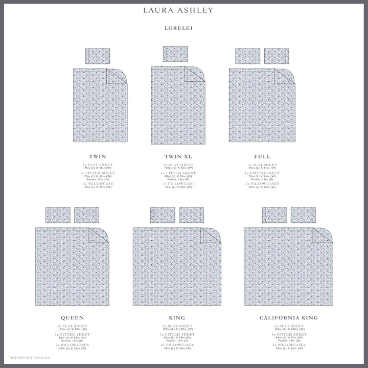 Laura Ashley Home – Queen-Bettlaken, weiches Satin-Baumwoll-Bettwäsche-Set – elegant, glatt und atmu
