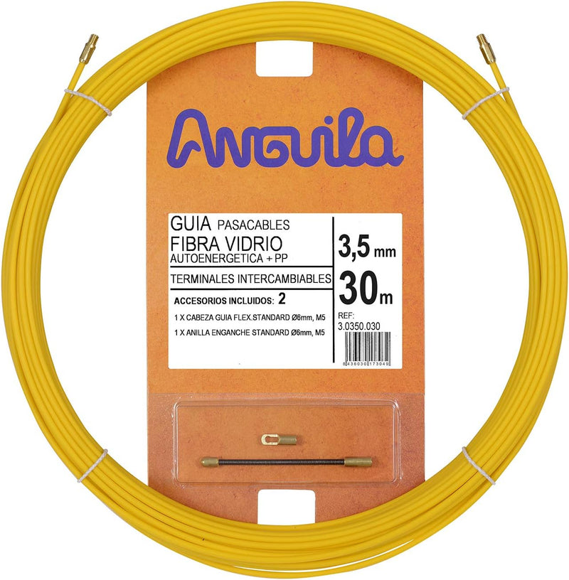 Anguila| Guía Pasacables | Fibra de Vidrio Reforzada + Propileno | Terminales Intercambiables | Colo