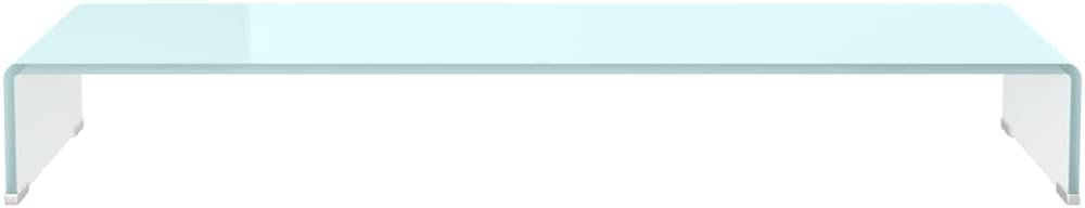 vidaXL TV-Glasaufsatz Tisch Monitor Erhöhung Glasbühne Podest Weiss 100x30x13 cm One size Grün, One