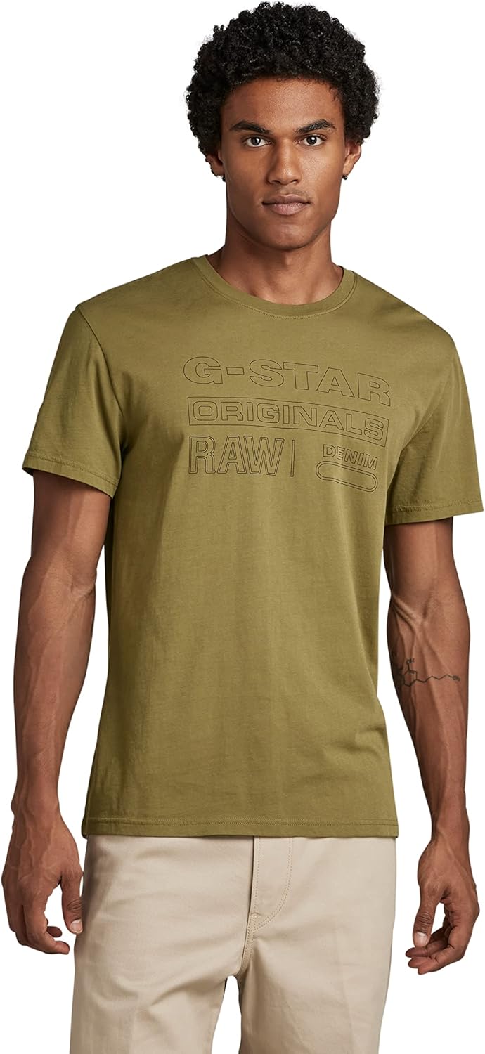 G-STAR RAW Damen Originals Label Regular T-Shirt S Grün (Smoke Olive D22775-c506-b212), S Grün