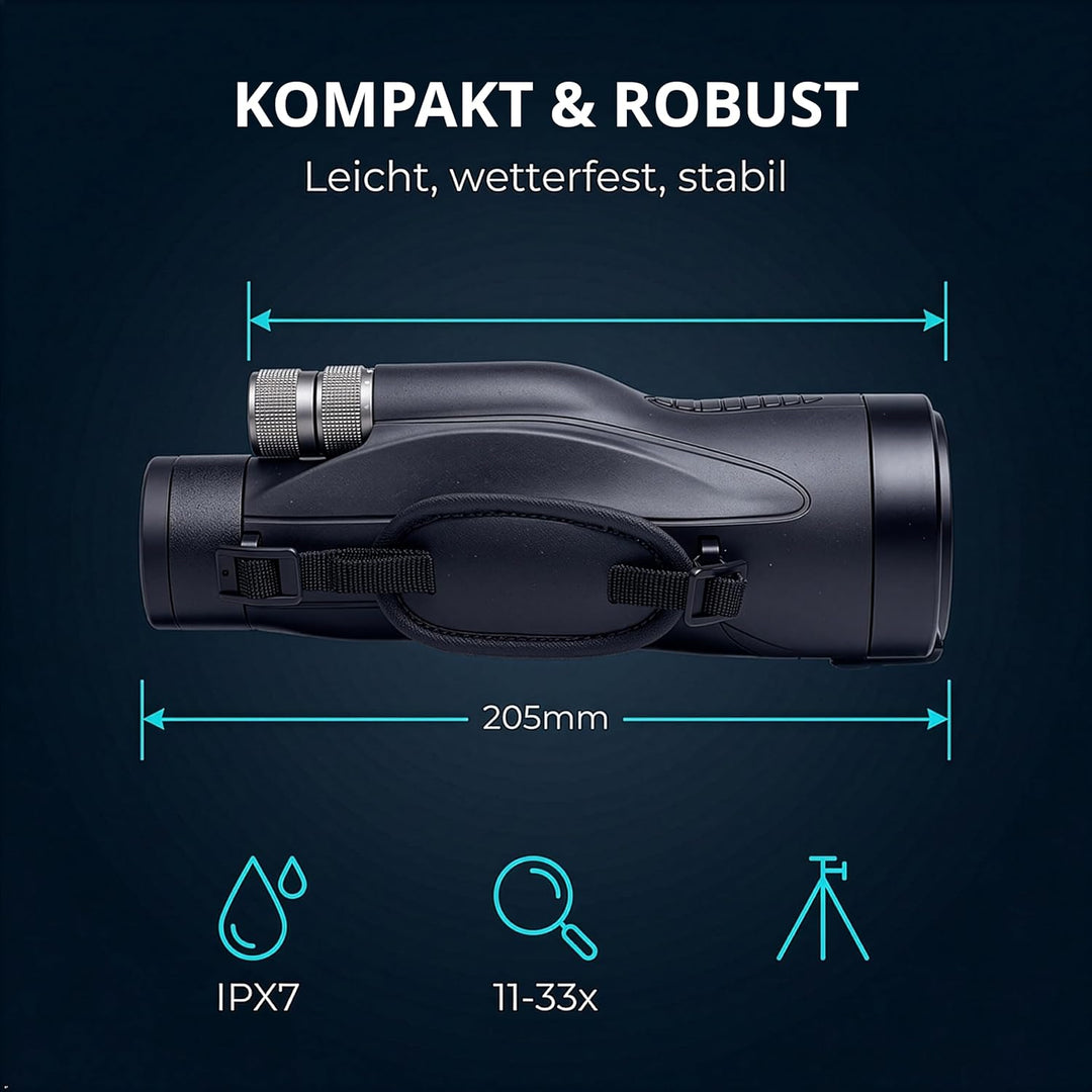 Optus Zoom Monokular 11 bis 33x56 mit Tischstativ wasserdicht stickstoffgefüllt BK7 Mehrschichtvergü