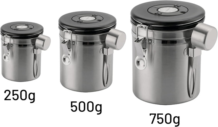 Café Olé CC-750S Luftdichte Kaffeedose, sowohl für Bohnen- als auch für gemahlenen Kaffee, Edelstahl