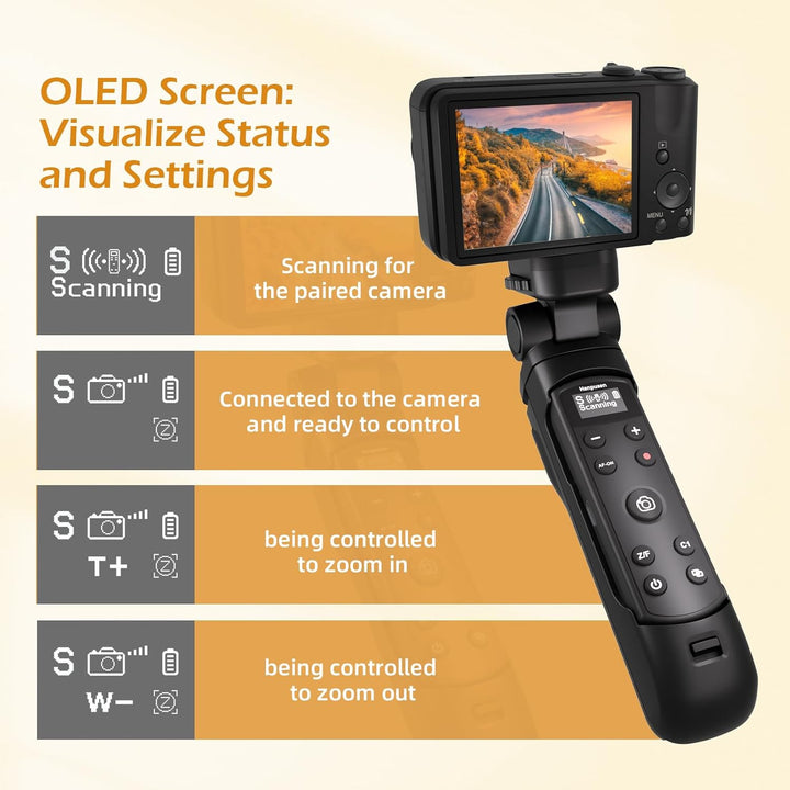 Kompatibel mit Sony Kameras Stativ - Mini-Stativ mit aufladbarer Fernbedienung mit Focus Zoom für So