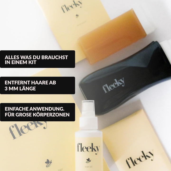 fleeky Wax Roller Kit - elektrisches Roll on Komplett-Set mit Warmwaxgerät für seidenglatte Haut on