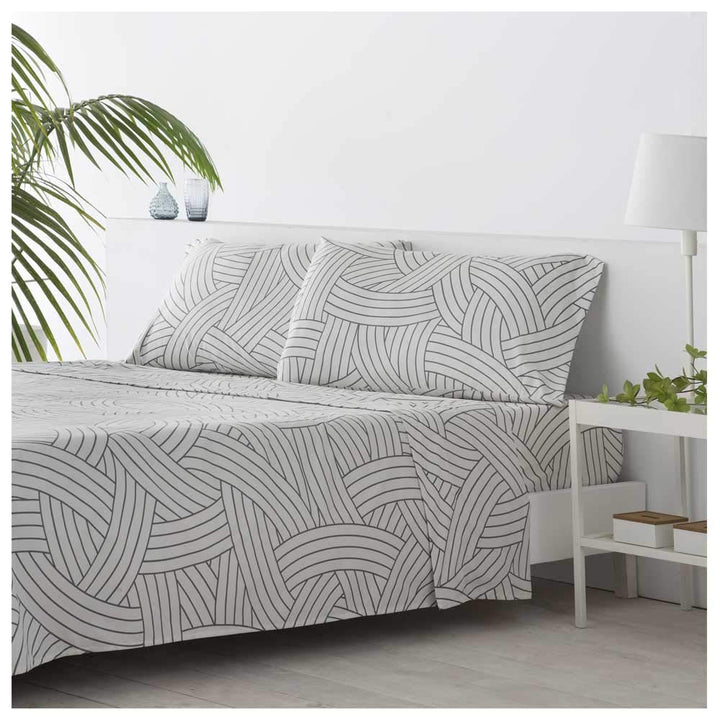 COTTON ARTean Salinas Bettwäsche-Set, 135 x 190/200 cm, hypoallergen Cama 135 X 190/200 Weiss, Cama