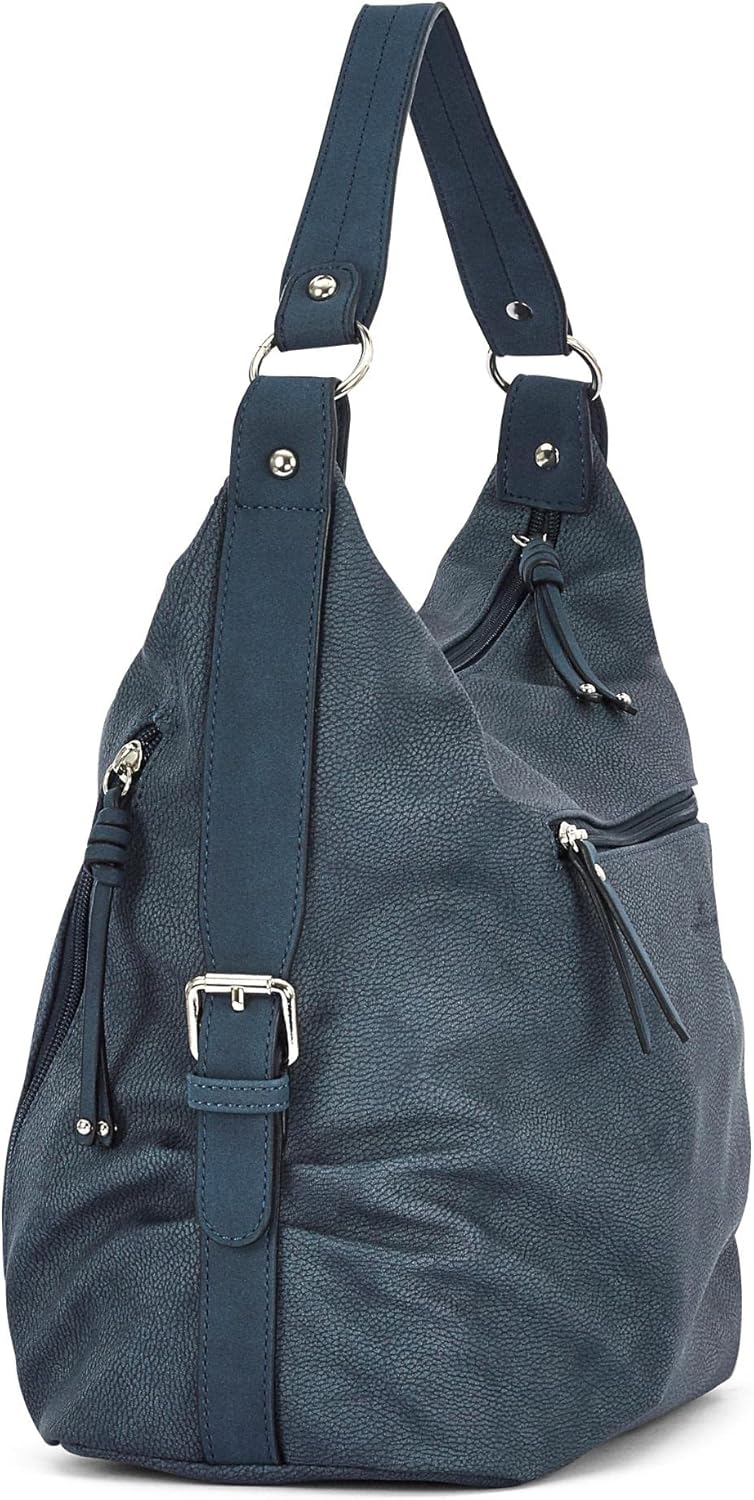 TOM TAILOR bags Caia Damen Hobo Bag Schultertasche 37 x 14 x 30 Dark Blue, 37 x 14 x 30 Dark Blue