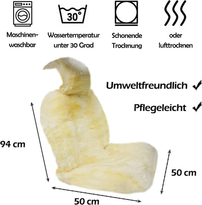 Big Ant 100% Lammfell Autositz, Kunstfell Auto Vordersitz Sitzauflage, Universell Autositzbezüge Sit