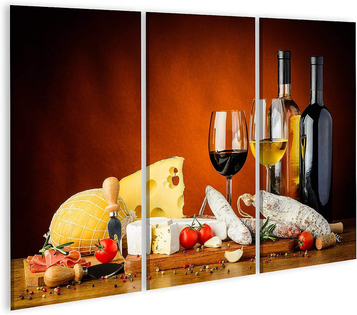 islandburner Bild auf Leinwand Käsewürste Wein Stillleben Traditionelles Essen Bilder Wandbilder Pos