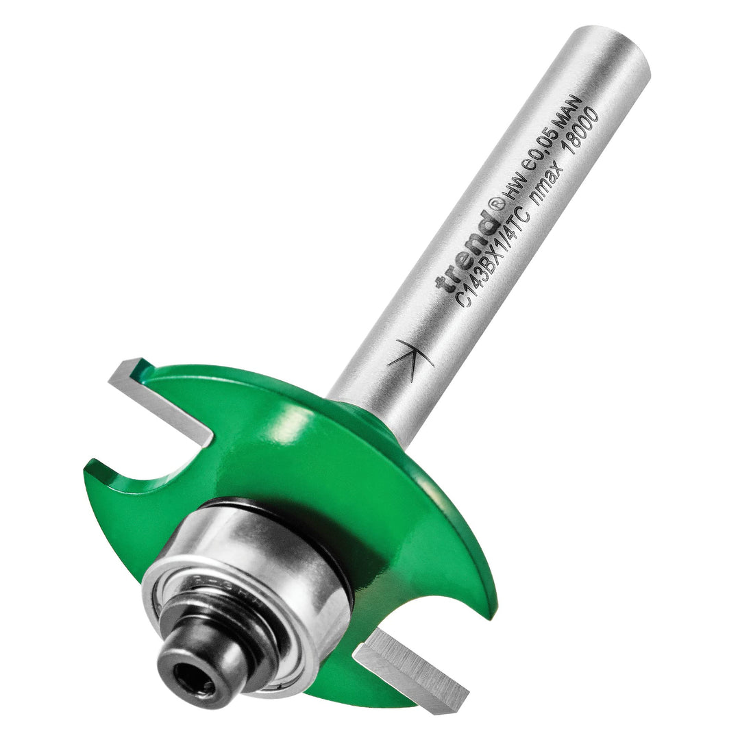 Trend CraftPro Schlitzfräser, 1/4 Zoll Schaft, 2 mm Schnittbreite, 31,8 mm Durchmesser, Hartmetallbe