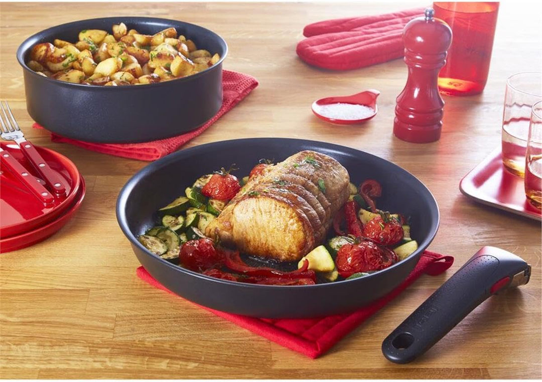 Tefal L7633502 Ingenio Unlimited Kochtopf mit abnehmbarem Griff, 24 cm, stapelbar, platzsparend, ant