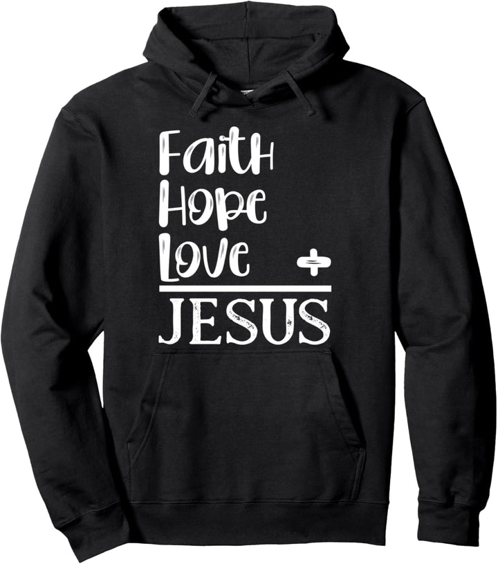 Christian Faith Hope Love Equals Jesus Geschenk Bibel Spruch Pullover Hoodie