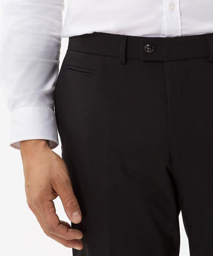 BRAX Regular Fit Hose Enrico Stretch Schurwolle Navy 34W / 36L Schwarz, 34W / 36L Schwarz
