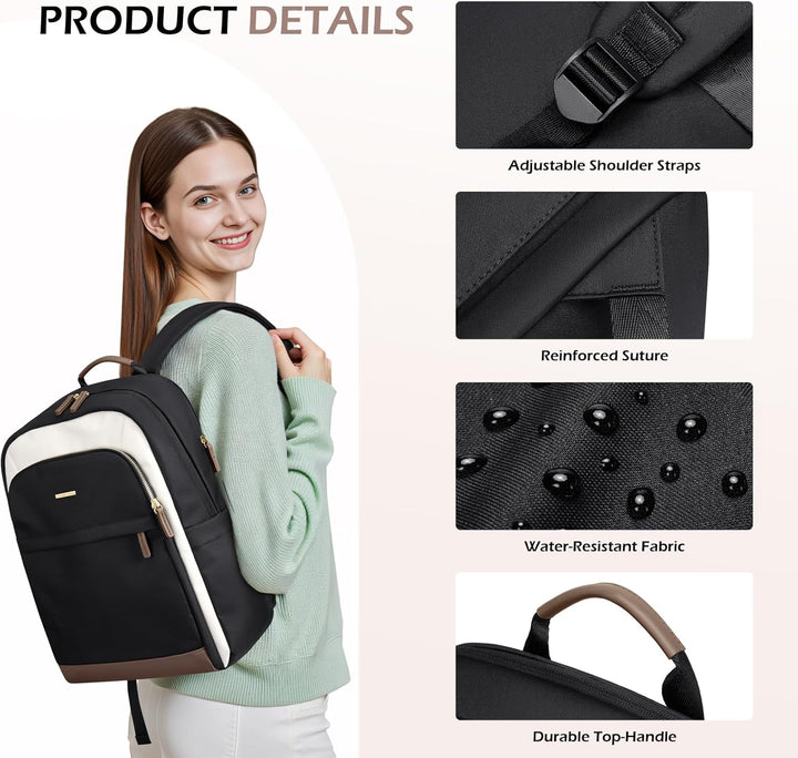 Rucksack Damen für Schule, Laptop Rucksack 16 Zoll, Gross Schultasche Arbeitstasche Lehrertasche Bac
