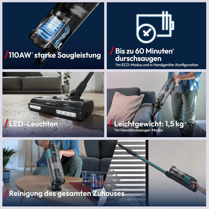 Hoover Akku-Staubsauger kabellos HF3 CORE mit 60min Laufzeit, Handstaubsauger mit Anti-Twist gegen H