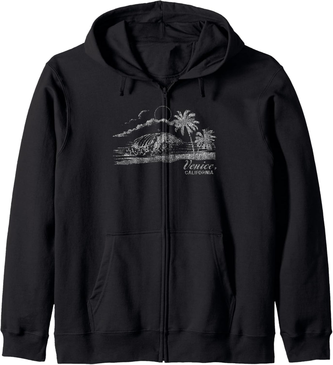 Trendy Venice Beach Night Beach Scene Faded Kapuzenjacke