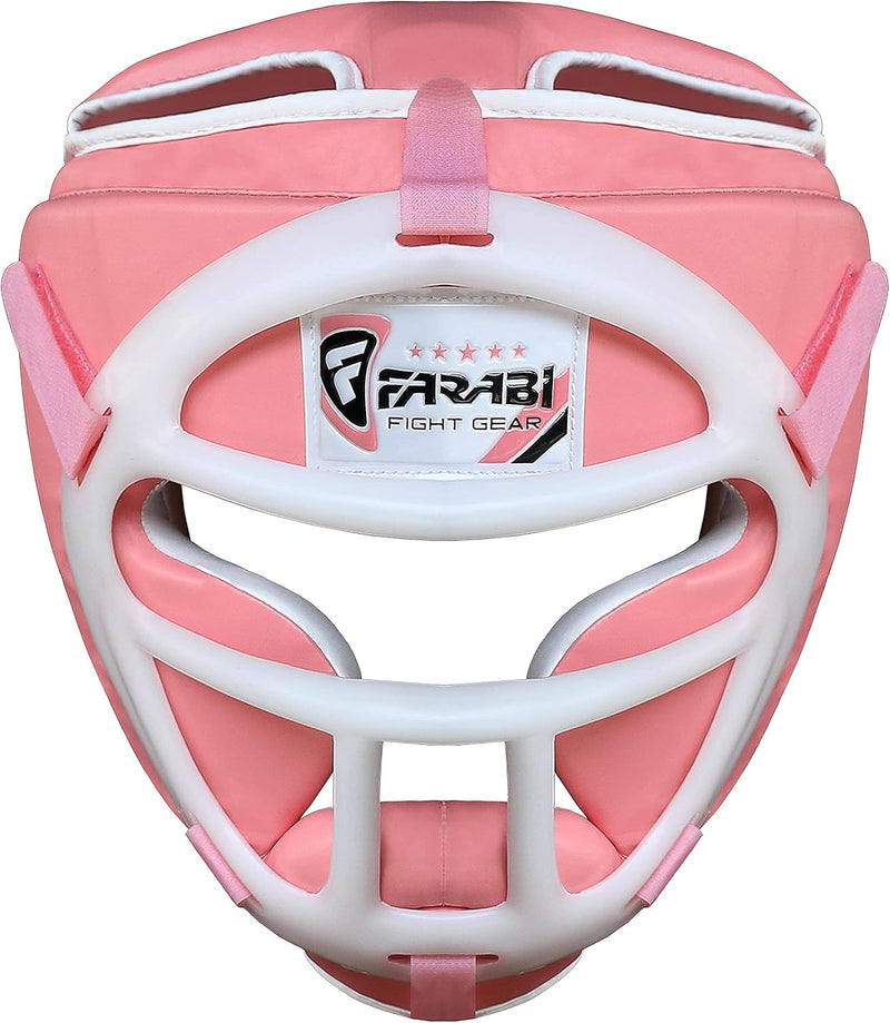 Farabi Sports Kopfschutz Frontbügel Grillschutz Krav MAGA Kickboxen Kopfschutz Pink L, Pink L