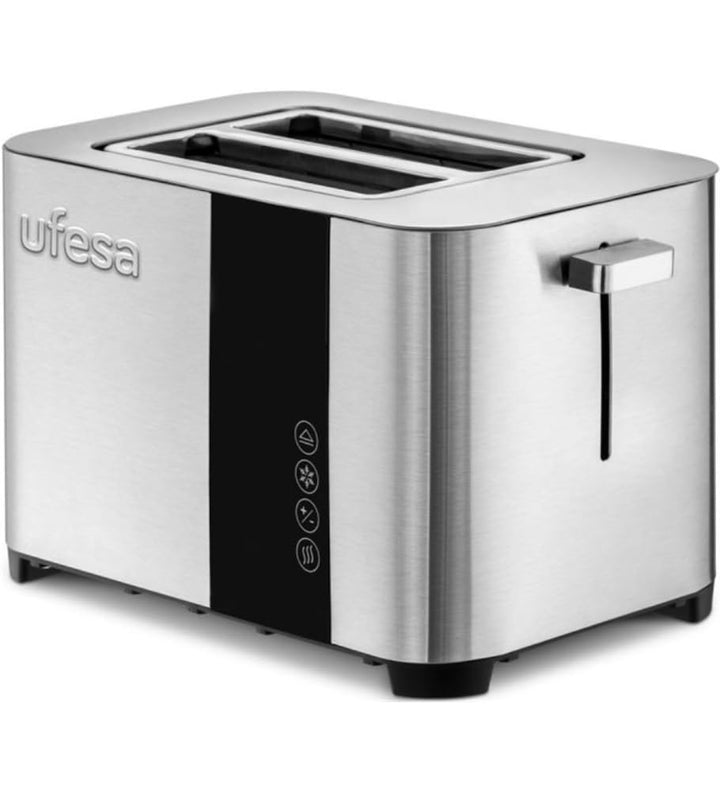 Ufesa Duo Delux Toaster 2 Scheiben aus Edelstahl, LCD-Digitalbildschirm, 850 W, 2 Breite Schlitzen,