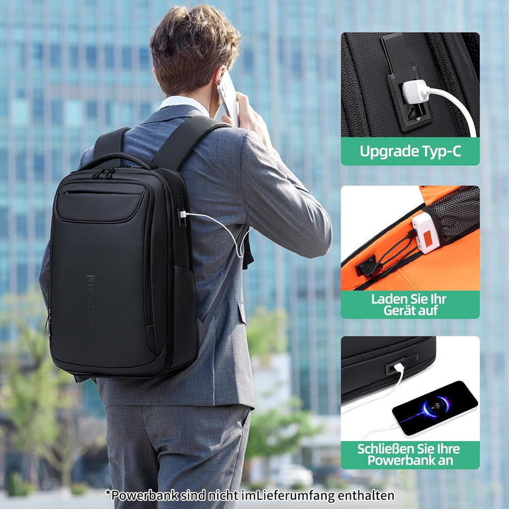 Wasserdichter Laptop Rucksack Herren, 15,6 Zoll Business Rucksack Herren, 1800D laptoptasche, elegan