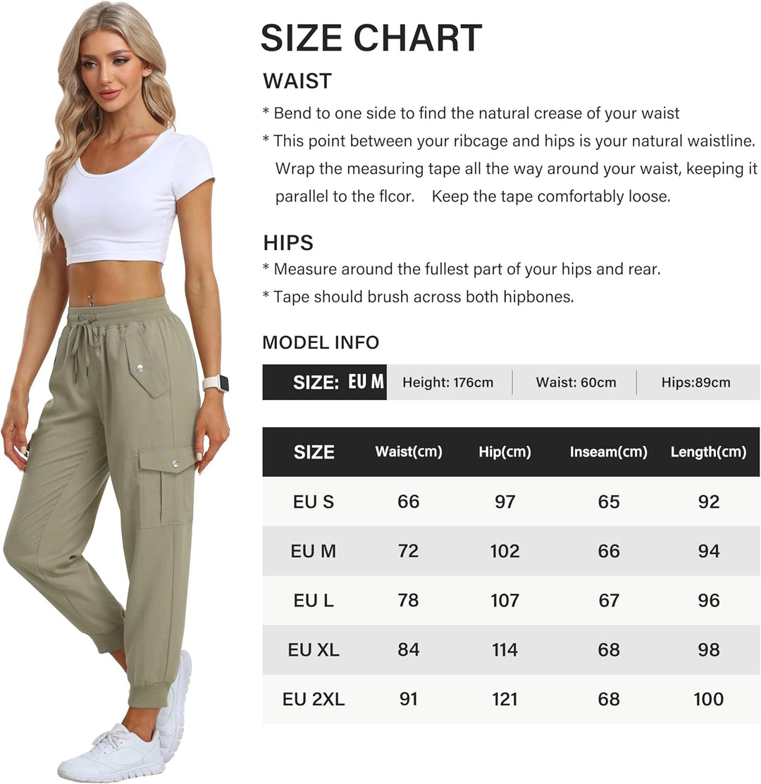 JINSHI Hosen Damen Cargohose Wanderhose Leichte Jogginghose Freizeithose Funktionshose Outdoorhose m
