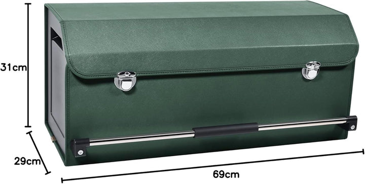 Auto Kofferraum Organizer mit Deckel, Premium Leder Kofferraumtasche mit stabilem Griff, Multifunkti
