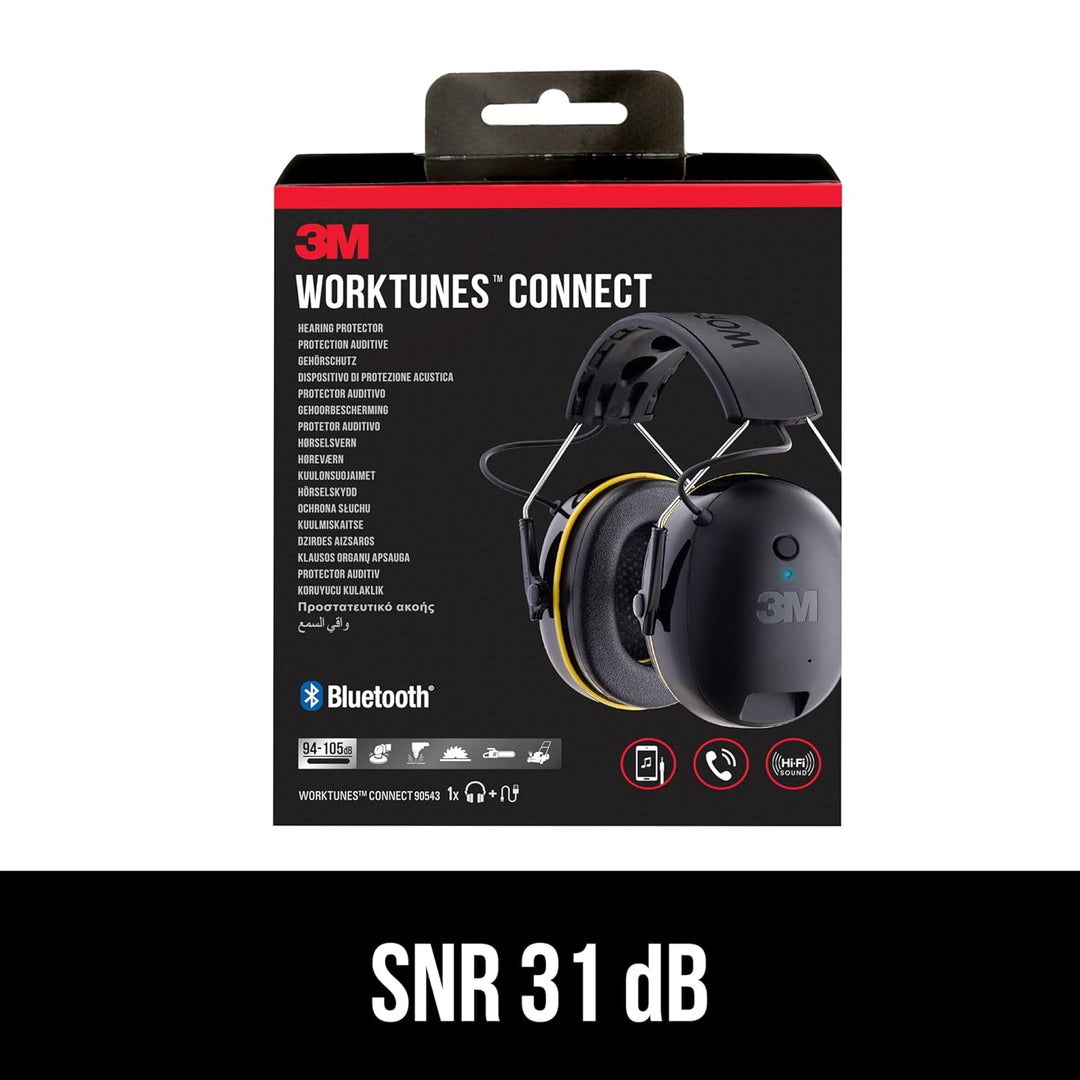 3M WorkTunes Connect 90543EC1, Kabelloser Gehörschutz mit Bluetooth®-Technologie, integriertes Mikro