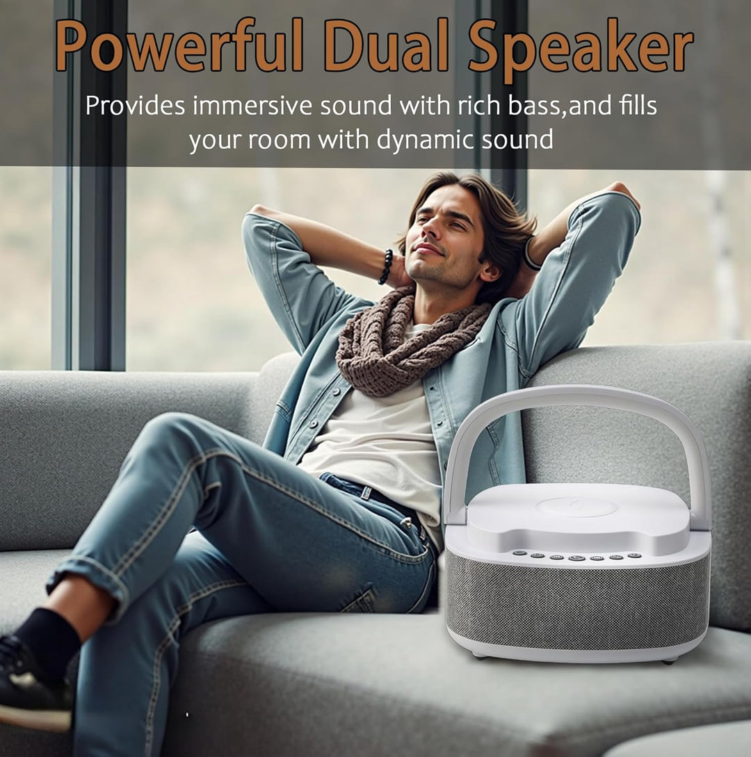 DaMohony Radiowecker Digital mit Wireless Charger, multifunktional Nachttisch Wecker mit LED Nachtti