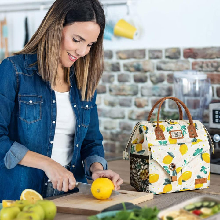 Lekesky Kühltasche Damen Lunchtasche Isolierte für Frauen Auslaufsichere Weit Geöffnete Lunchbox, 11