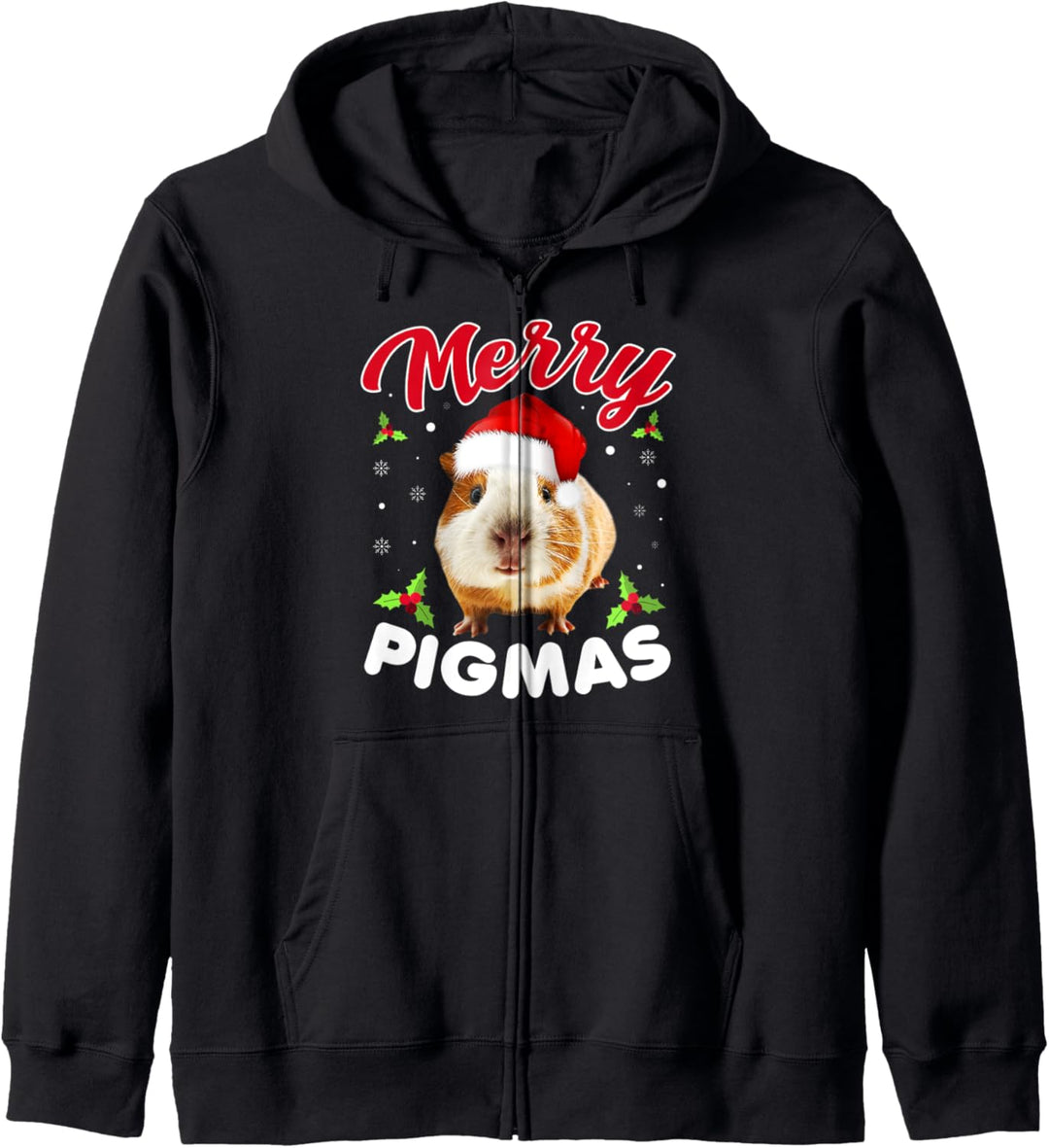 Merry Pigmas Lustiger Meerschweinchen-Weihnachtsmann Kapuzenjacke