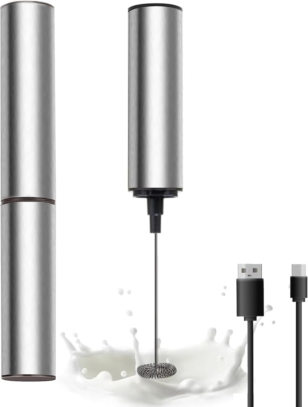 Wiederaufladbarer Handmilchaufschäumer, leistungsstarker Handkaffeeaufschäumer mit USB-Milchschaumbe