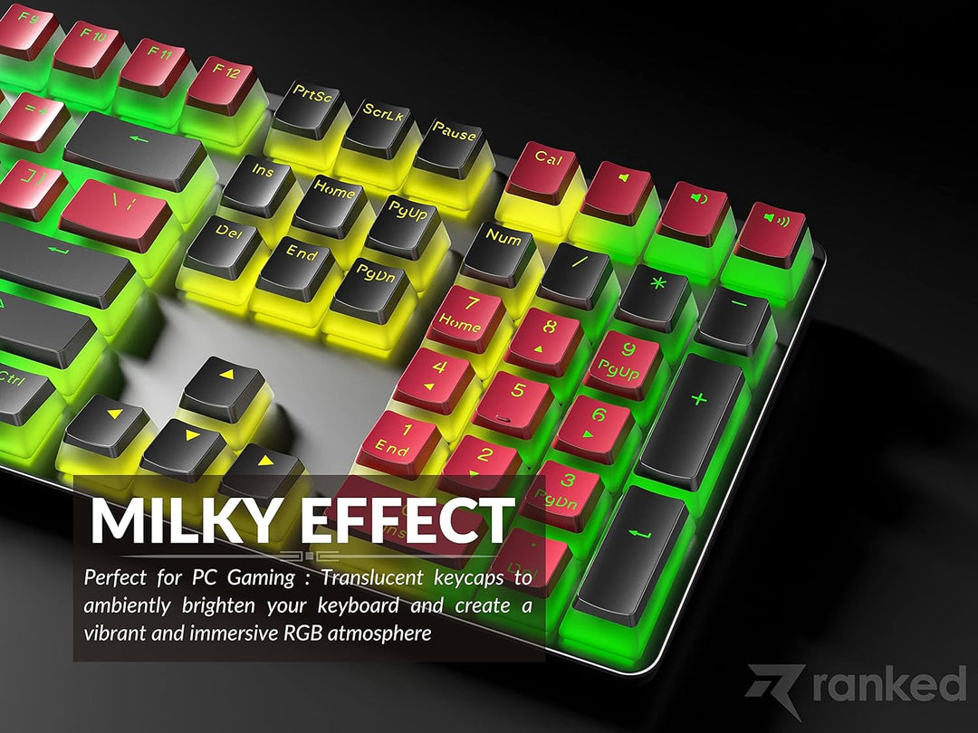 Ranked Pudding PBT-Tastenkappen | 112 Double Shot Transluzent ANSI US- und ISO-Layout | OEM-Profil f