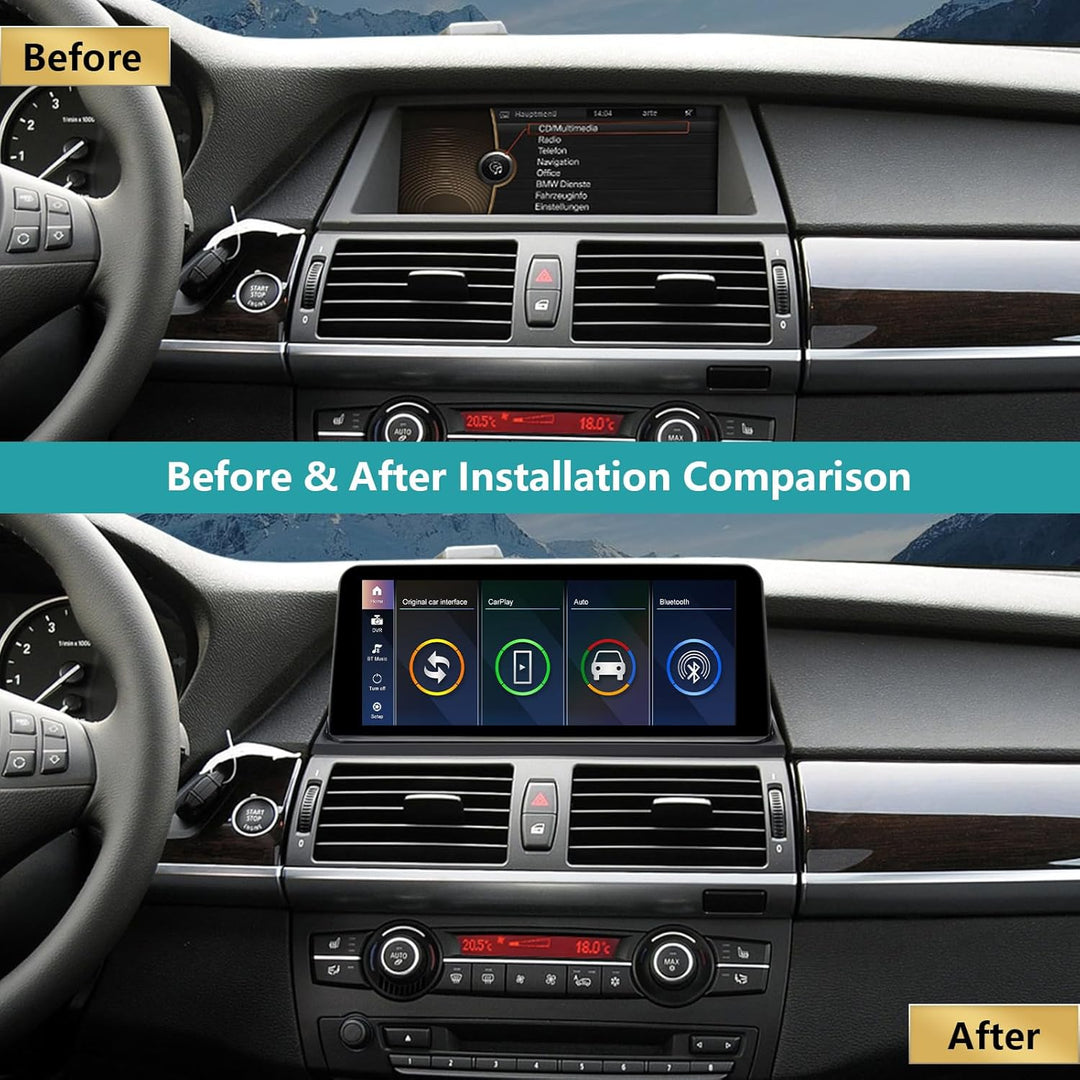 10,25 Zoll Touchscreen-Autoradio für BMW X5/X6 E70 E71 2011–2013 mit CIC-System, unterstützt Apple C