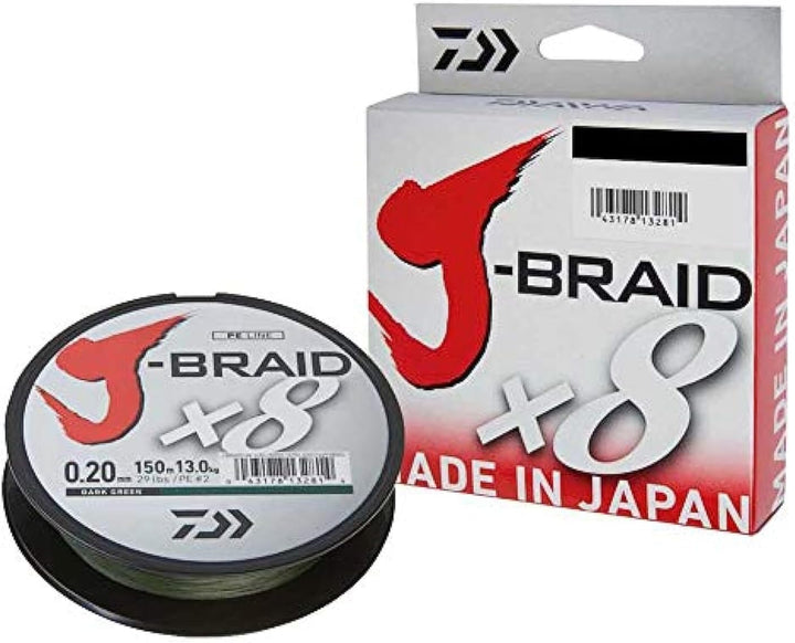 Daiwa J-Braid 8 Braid 300m Multicolor - geflochtene Angelschnur 0.350 mm, 0.350 mm