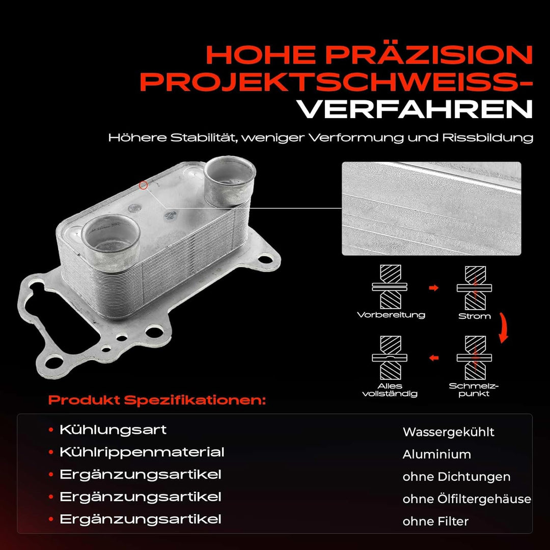 Frankberg Ölkühler Motoröl für E81 E87 E88 E82 118d 120d E90 E93 E92 320d E91 316d E60 E61 520d X1 E