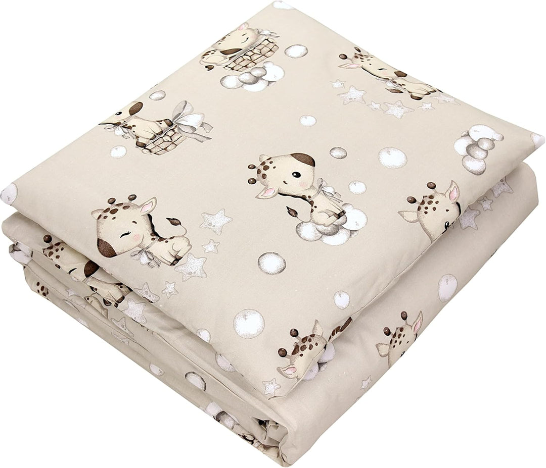 TupTam Unisex Baby Wiegenset 4-teilig Bettwäsche-Set: Bettdecke und Kopfkissen mit Bezug, Farbe: Gir