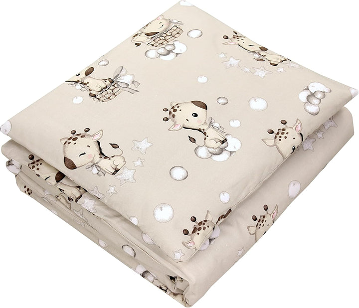 TupTam Unisex Baby Wiegenset 4-teilig Bettwäsche-Set: Bettdecke und Kopfkissen mit Bezug, Farbe: Gir