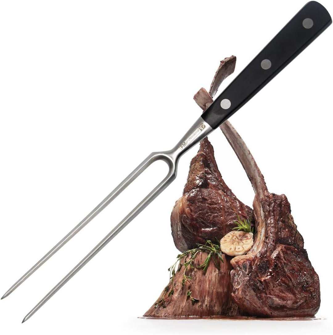 FMProfessional Fleischgabel für Steaks, Braten & Gemüse by Fackelmann – Grillgabel mit langen Zinken