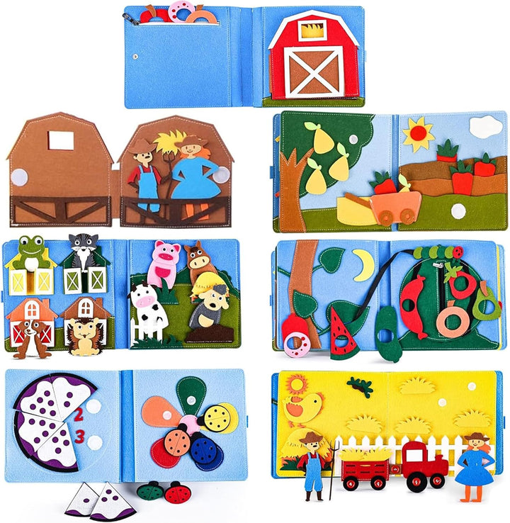 Quiet Book ab 1 Jahr, Montessori Stille Buch mit,Feinmotorik & Farben Lernen,Stilles Buch für Reisen