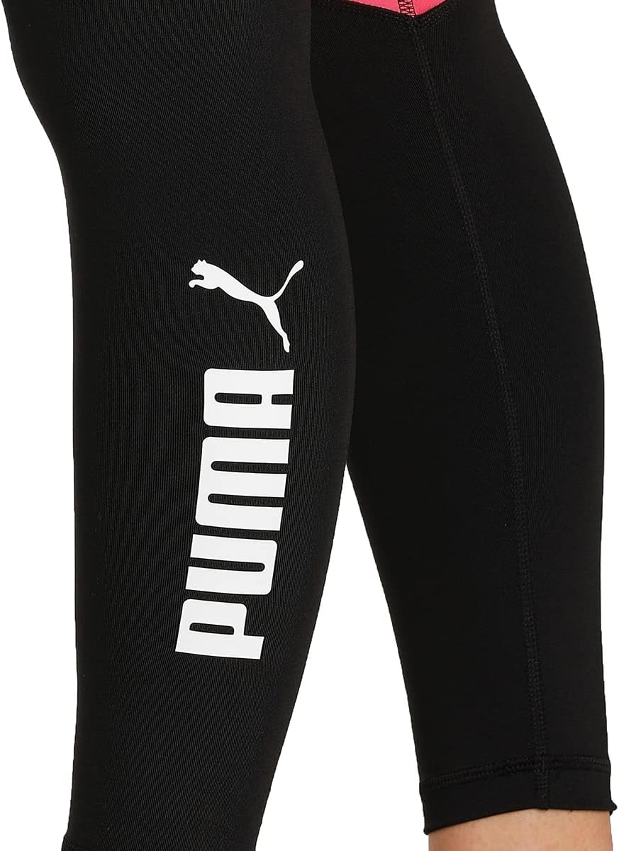 PUMA Damen Tights, Black Sunset Pink