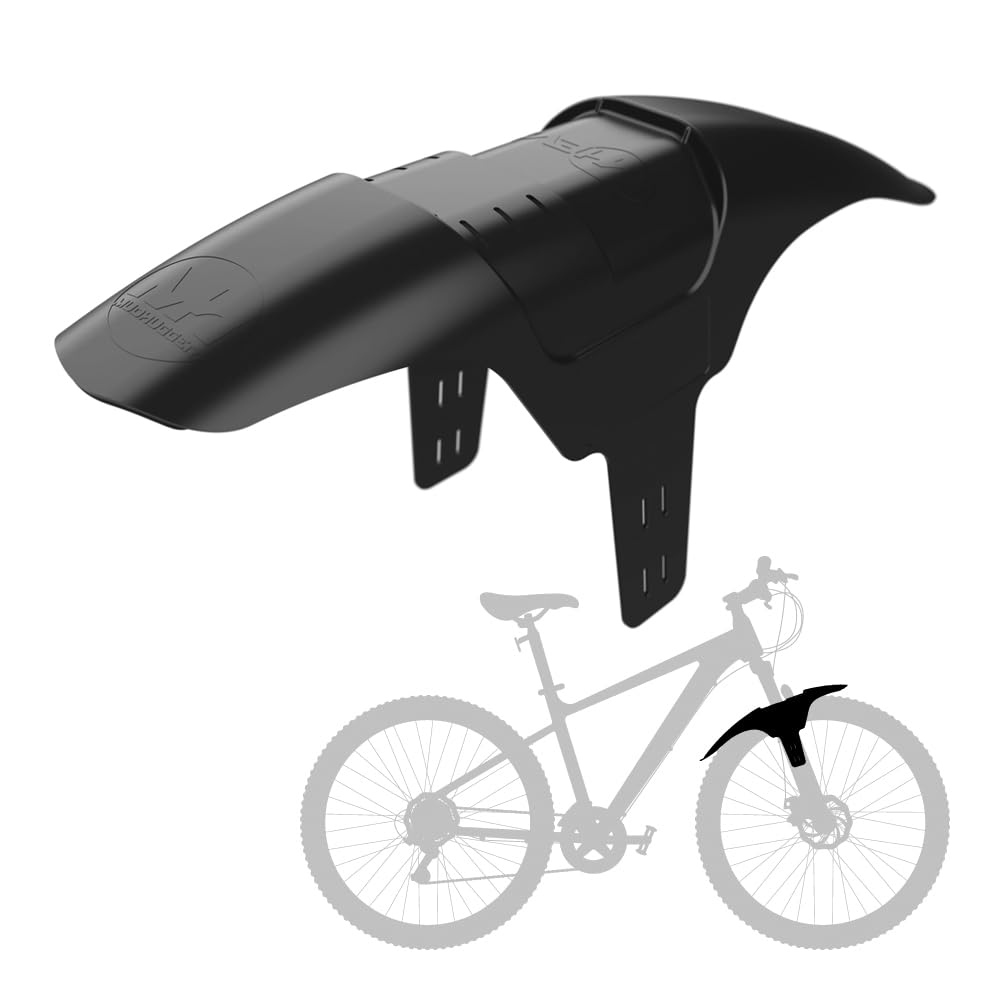 Mudhugger Clip On Front Bike Mudguard Shorty EVO Ziptie, Schwarz