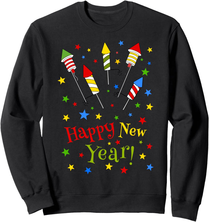 Happy New Year Silvester Outfit Neujahr Herren Damen Sweatshirt