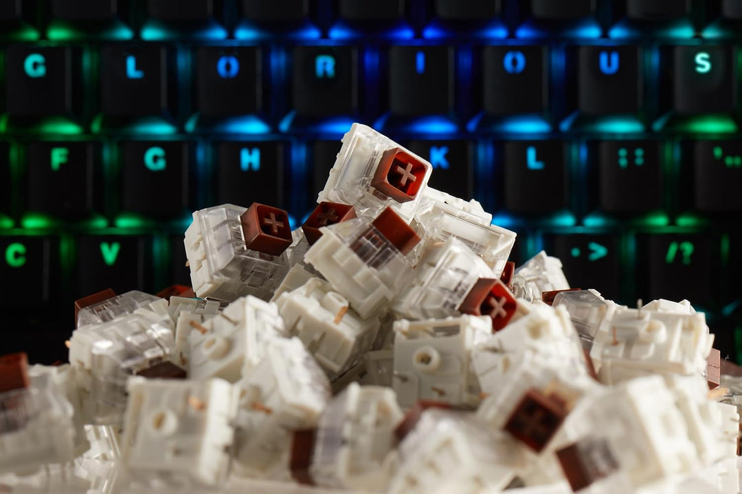 Glorious Gaming 120x Kailh Mechanische Tastaturschalter (Braun) - Taktil & Leise, 45g Auslösekraft,