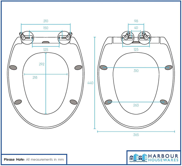 Harbour Housewares Toilettensitz mit Soft-Close für ovale Toiletten - Weiss - Antibakterielle ovale