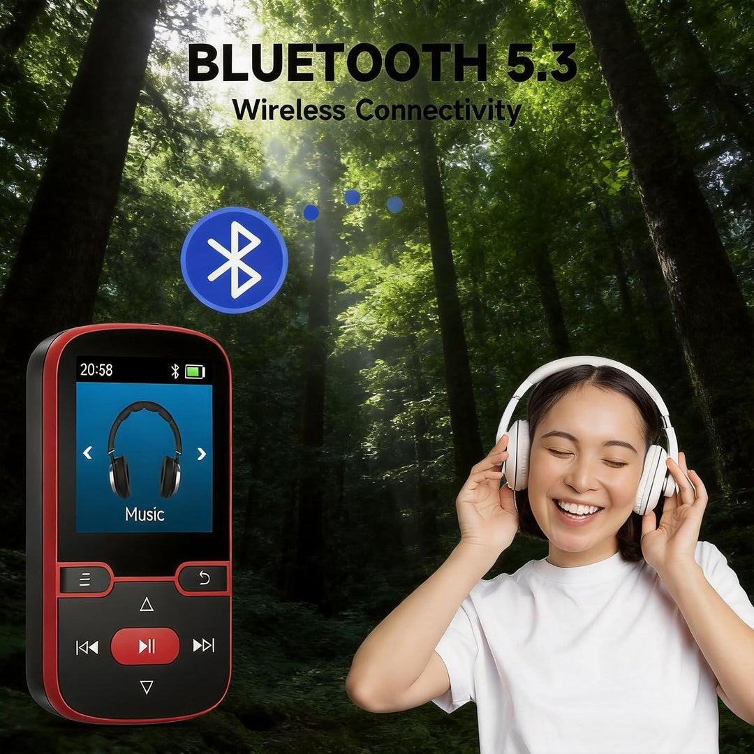 64 GB MP3 Player mit Bluetooth 5.3, mp3-player und MP4-Player für Kinder | Nur 28g leicht mit Clip f