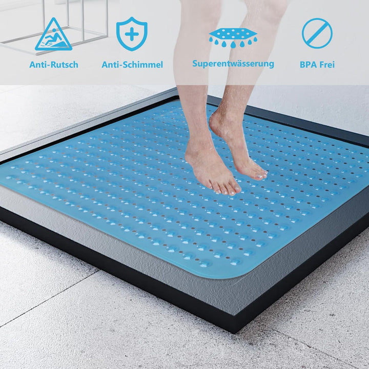 Lurowo Duschmatte rutschfest 80x80cm Duscheinlage, Antirutschmatte mit Saugnäpfe für Dusche oder Bad
