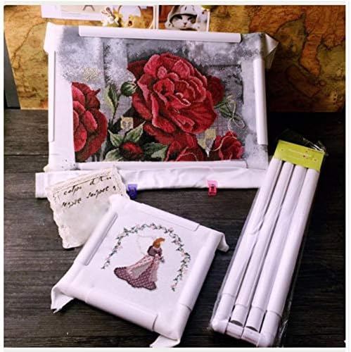 HEEPDD Quadratische Stickrahmen, Kunststoff Cross Stitch Hoop Nähen Hoop Stickerei Snap Frame Hoop f
