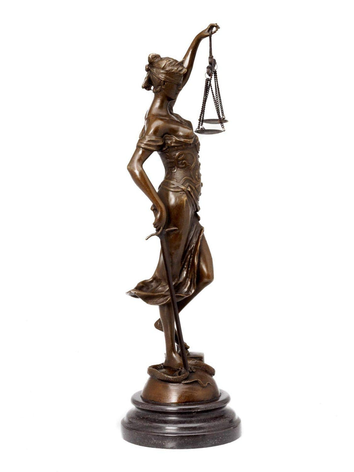 aubaho Bronzeskulptur Justitia Bronze Figur Bronzefigur Skulptur 41cm Sculpture Justice