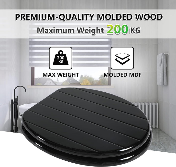Angel Shield Weisser WC-Sitz aus Holz, antibakteriell, WC-Sitz passt nie verrutscht für Badezimmer m
