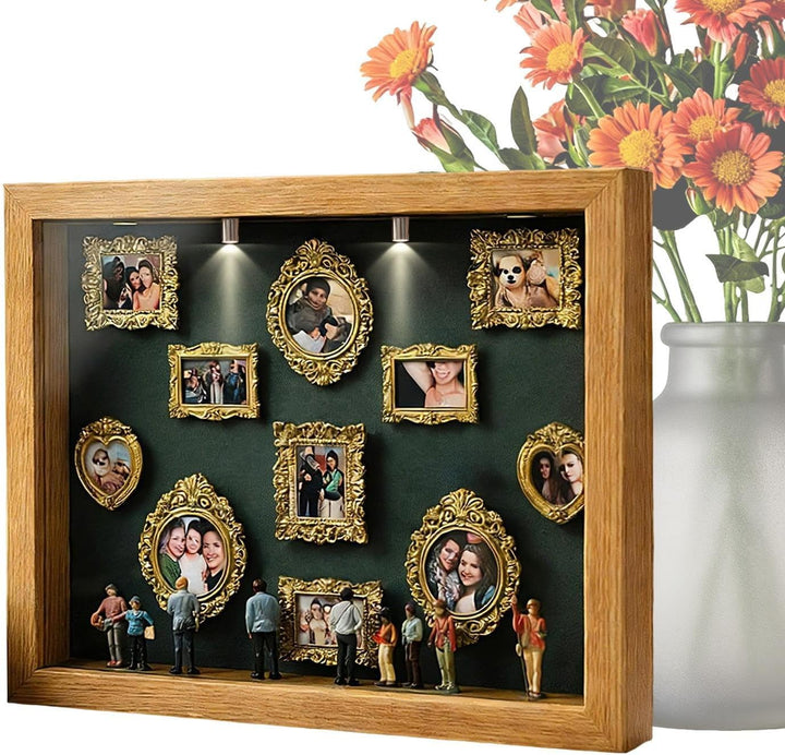 Museum of Us, DIY Mini-Museums-Silhouette-Box, personalisiertes Foto-Schattenbox-Rahmenset mit Licht