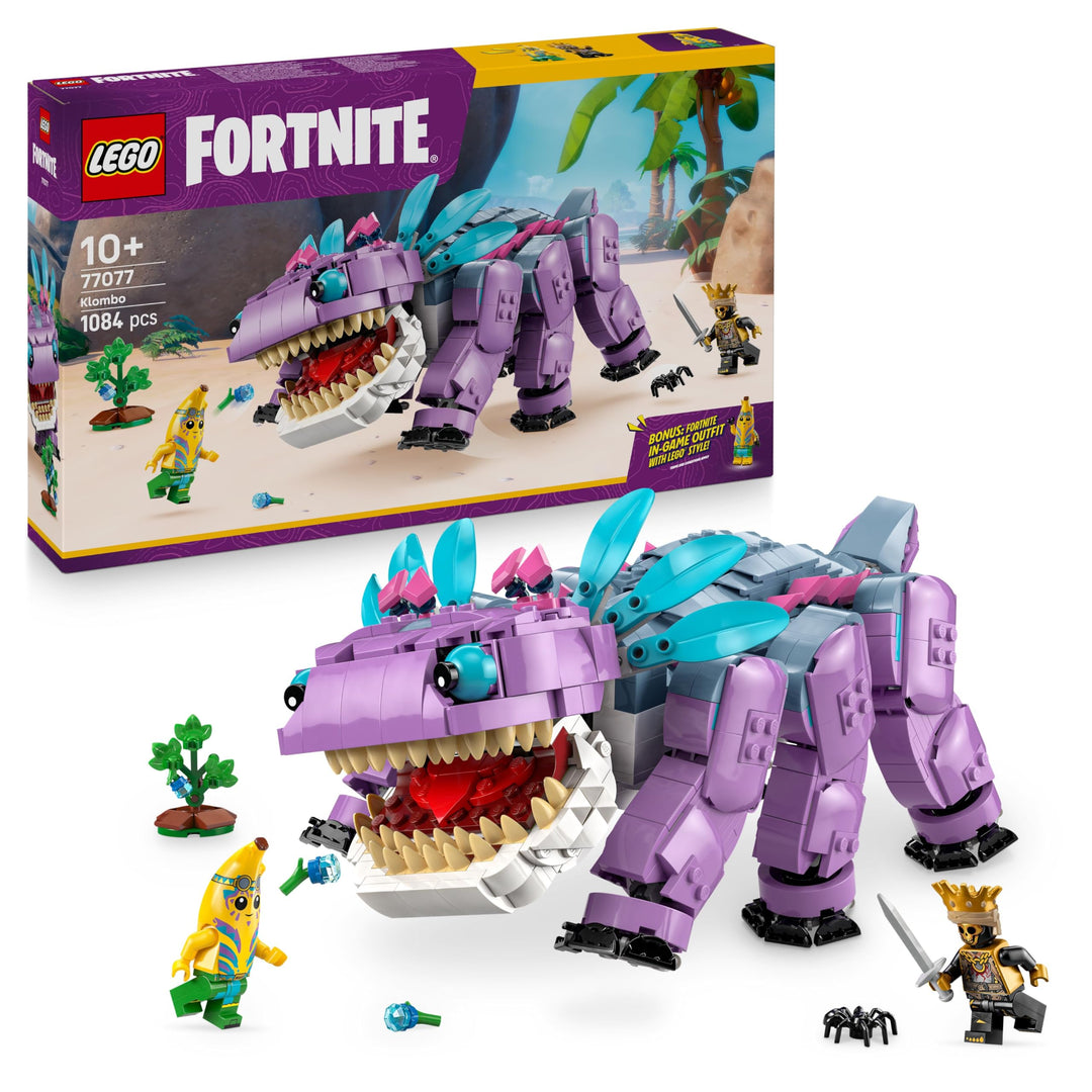 LEGO Fortnite Klombo Gaming Spielzeug - Spielset mit Minifiguren - Dinofigur mit Inselabenteuer-Scha