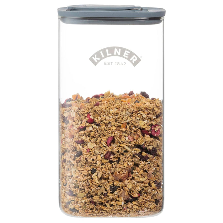 Kilner 3 Liter Müsli-Spender aus Glas | Vorratsdose mit luftdichtem Glas & Silikondeckel | Ausgiesst